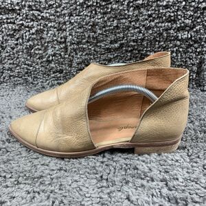 Free People Royale Flat In Taupe Size 7.5-8 D’orsay Leather Booties Boho Neutral